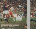 23.06.1974r. Stuttgart, mecz Polska - Włochy 2:1, piłka po strzale Deyna wpada do bramki